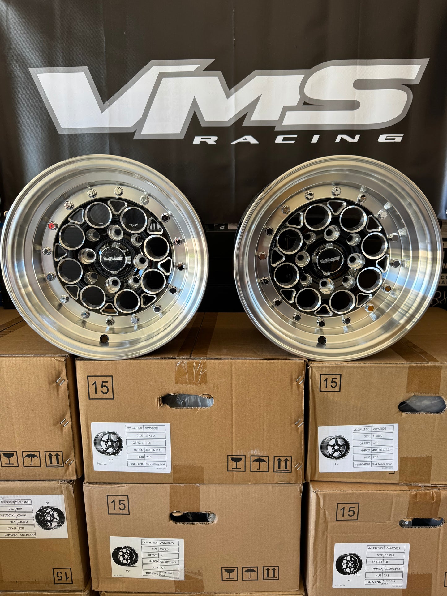 VMS Revolver 13x8 Offset 20 4x100 / 4x114.3 Set Of Two New in Box