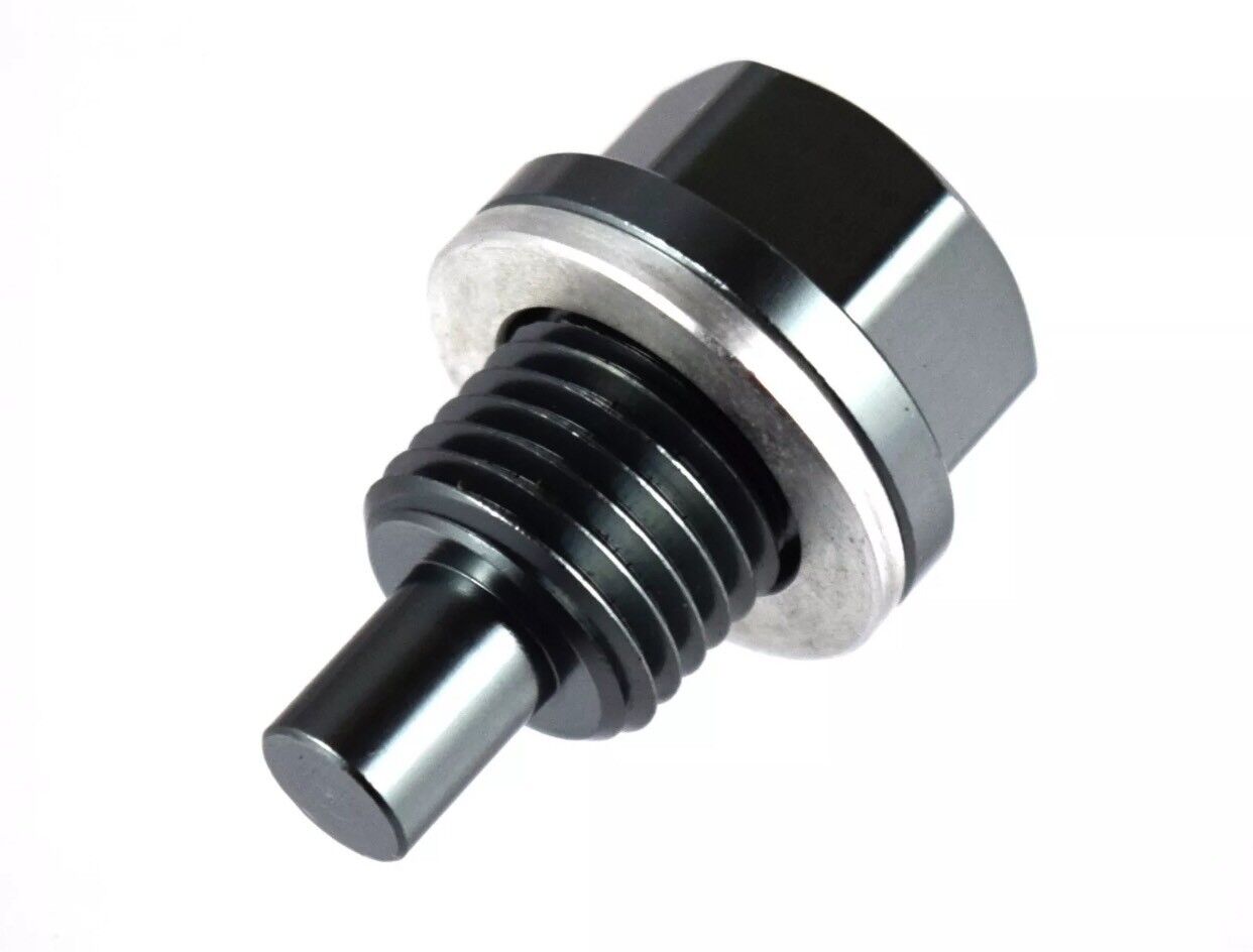Gunmetal Magnetic Oil Pan Drain Plug Bolt and Washer For Honda Mazda Mitsubishi