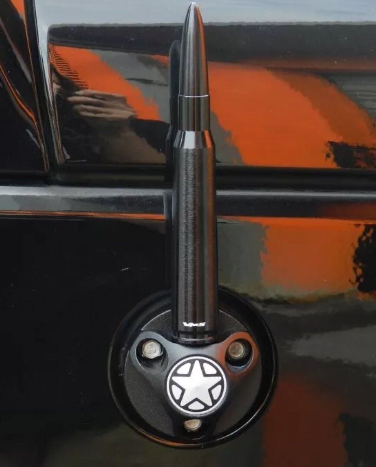 Bullet Antenna For Chevy Silverado 2007 and newer Black 50 Caliber Style