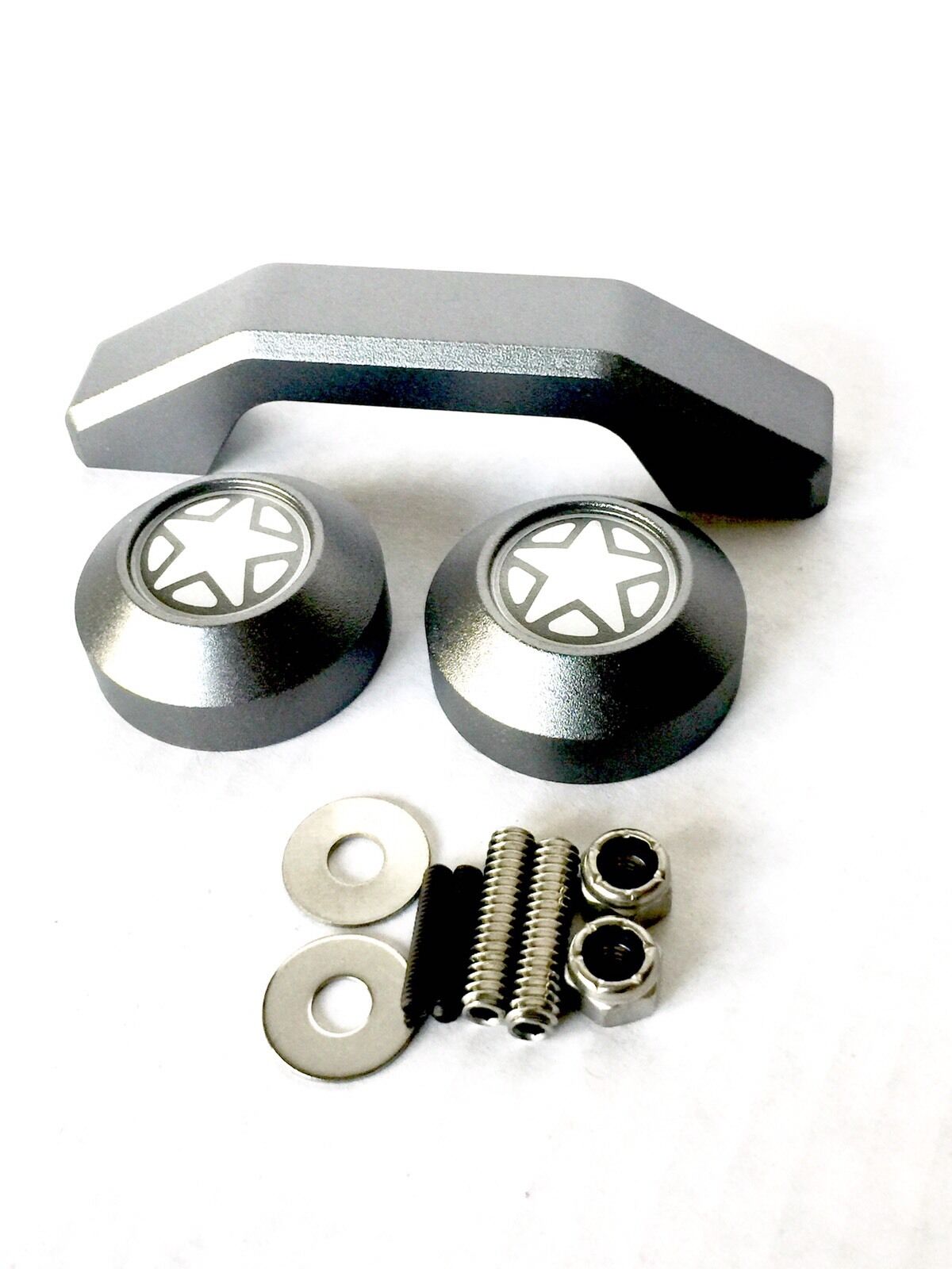 BILLET GUNMETAL ALUMINUM FOOTMAN LOOP FOR JEEP WRANGLER 2007 TO 2018