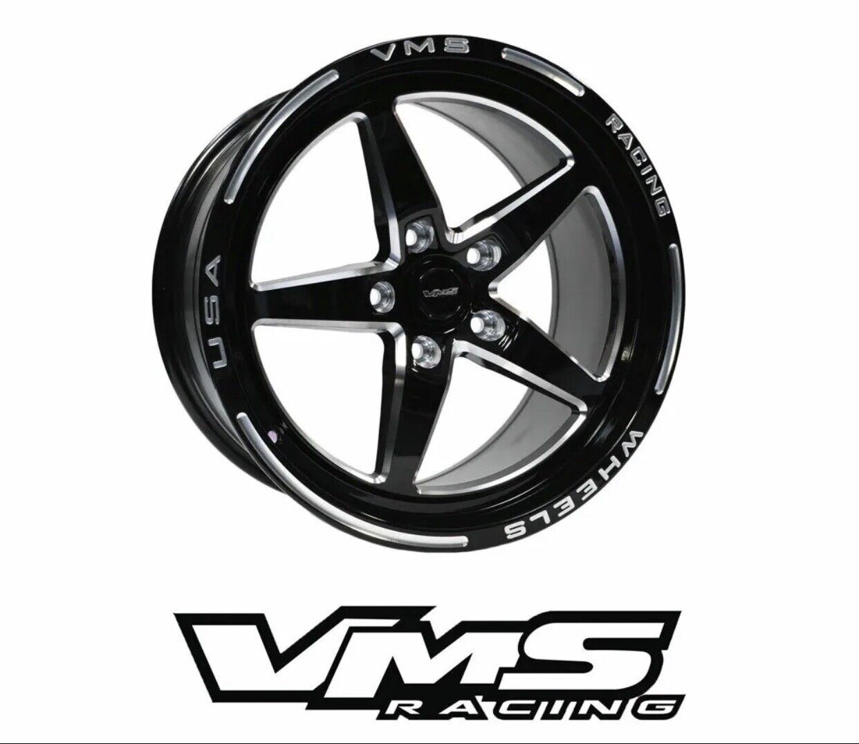ONE VMS Star 5 Spoke 17x10 (54ET) 5x114.3 Drag Racing Wheel For 05 to 20 Mustang