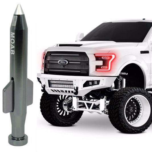 Gunmetal MOAB Mother of All Bombs Short Bullet Antenna For Ford F150 F250 F350