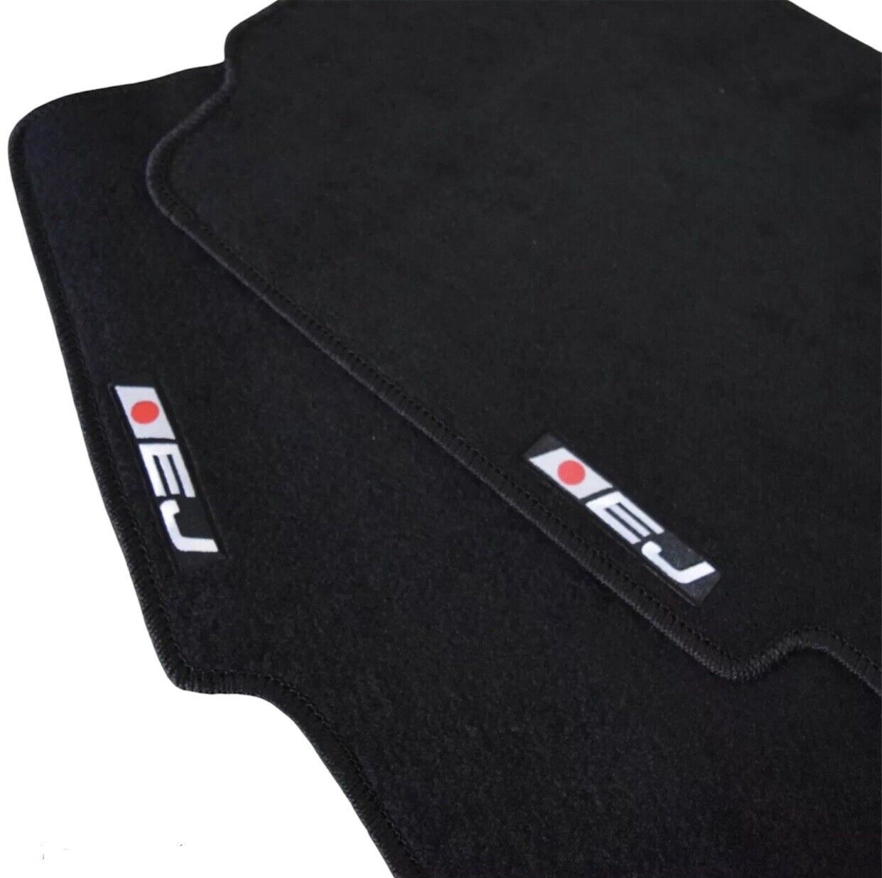 Black Floor Mats with EJ Logo For Honda Civic 1992 through 2000 Set Of Four
