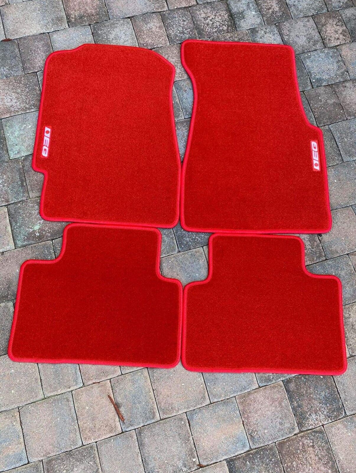 Red Floor Mats with EG Logo for Honda Civic 1992 thru 1995 Coupe Sedan Hatch