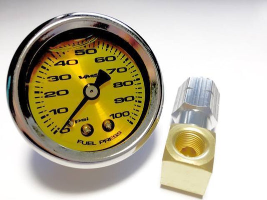 YELLOW FUEL PRESSURE GAUGE LIQUID FILLED 1/8 NPT FOR ACURA INTEGRA B SERIES