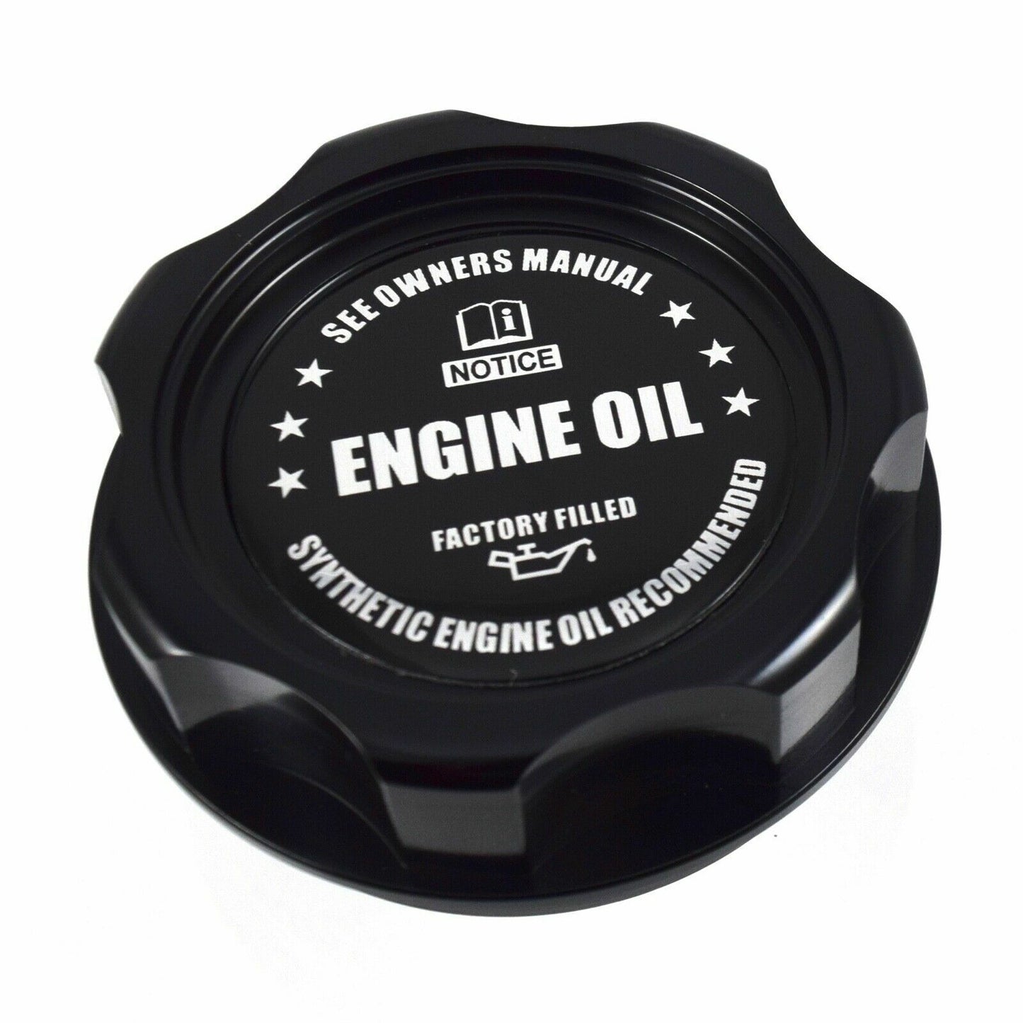 Black Oil Cap Compatible with Honda and Acura Vehicles Billet Engine Oil Emblem