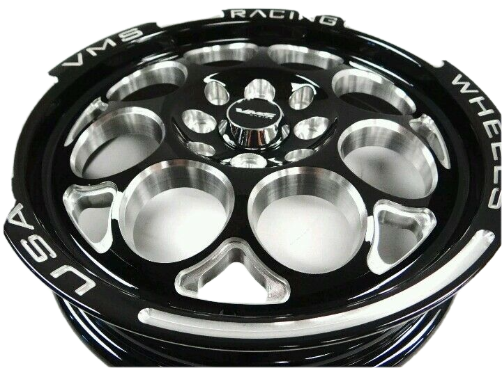 2 15X3.5 BLACK MILLED MODULO SKINNY WHEELS 4X100 / 114 ET10 DRAG RACING RIMS