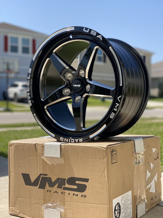 ONE VMS Star 5 Spoke 17x10 (54ET) 5x114.3 Drag Racing Wheel For 05 to 20 Mustang