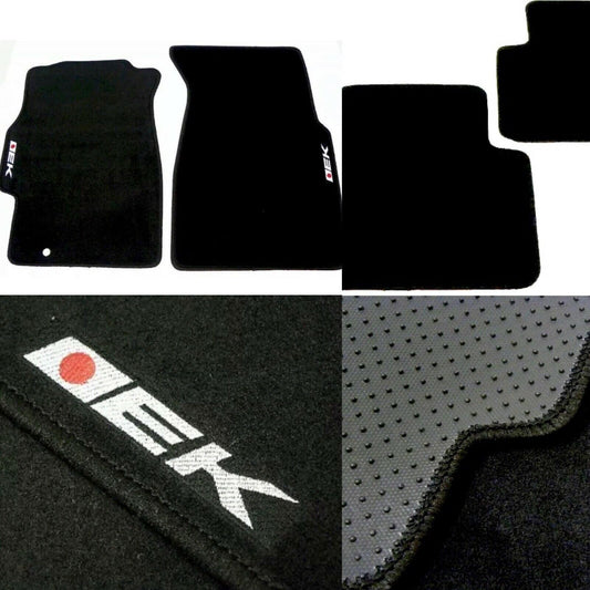 Black Carpet Floor Mats with EK Logo For Honda Civic 1996 through 2000 4 Piece