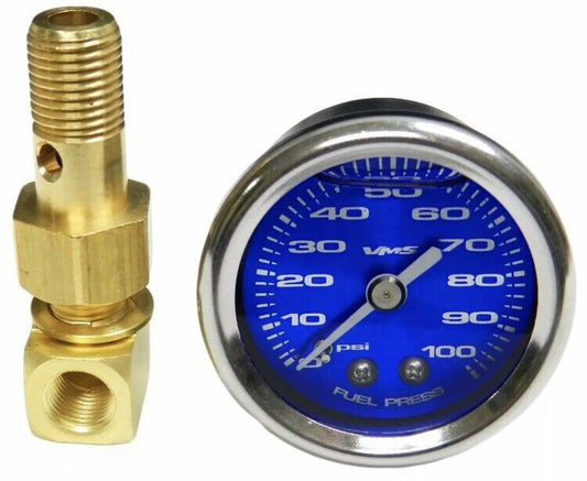 100PSI FUEL PRESSURE GAUGE IN LIQUID FOR HONDA CIVIC AND ACURA INTEGRA 1/8 NPT