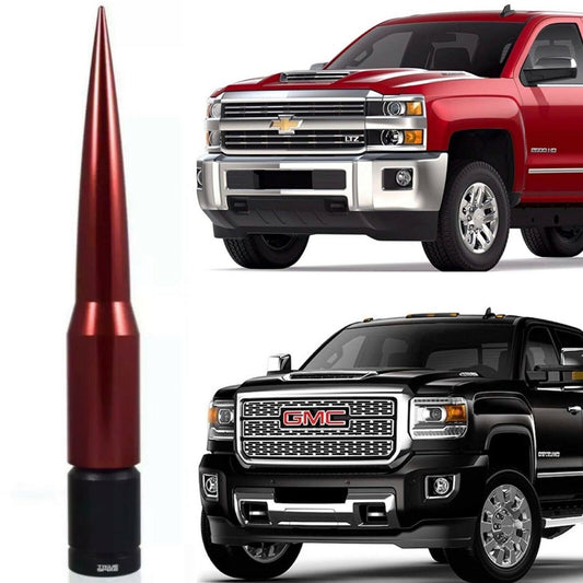 Red Spike Bullet Antenna for Chevy Silverado and GMC Sierra 2007 to 2022