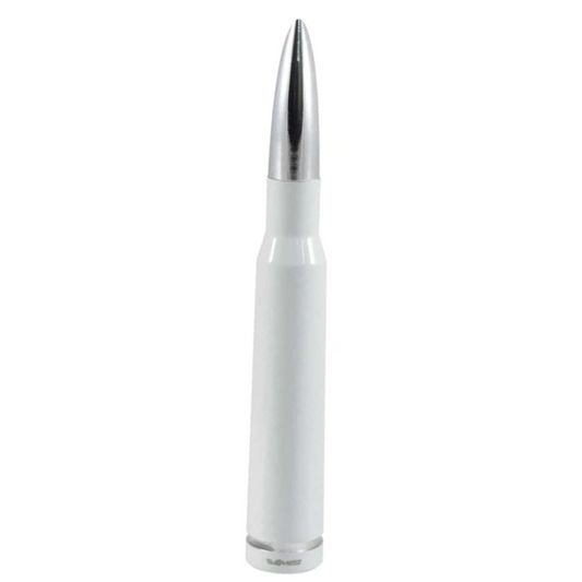 VMS White Chrome Bullet Antenna for Chevy Silverado and GMC Sierra 2007 an Newer