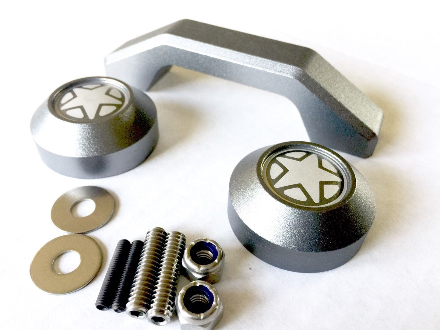 BILLET GUNMETAL ALUMINUM FOOTMAN LOOP FOR JEEP WRANGLER 2007 TO 2018