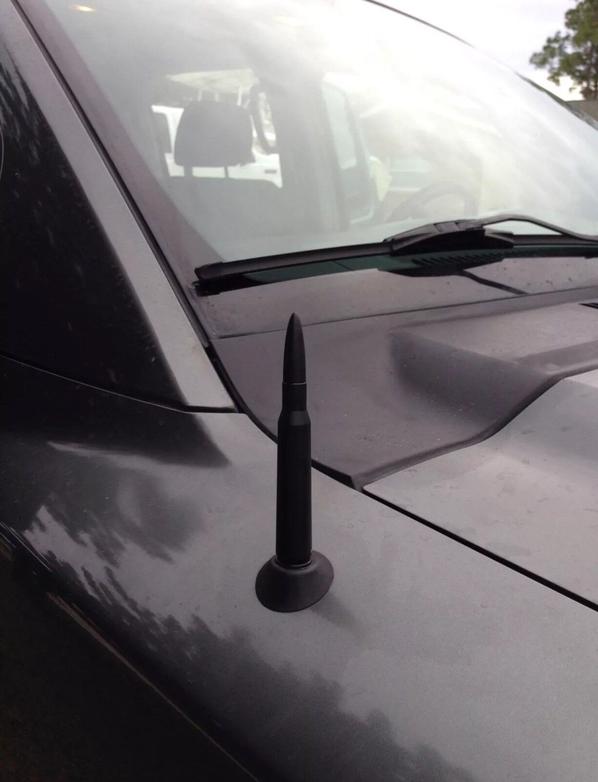 Bullet Antenna For Chevy Silverado 2007 and newer Black 50 Caliber Style