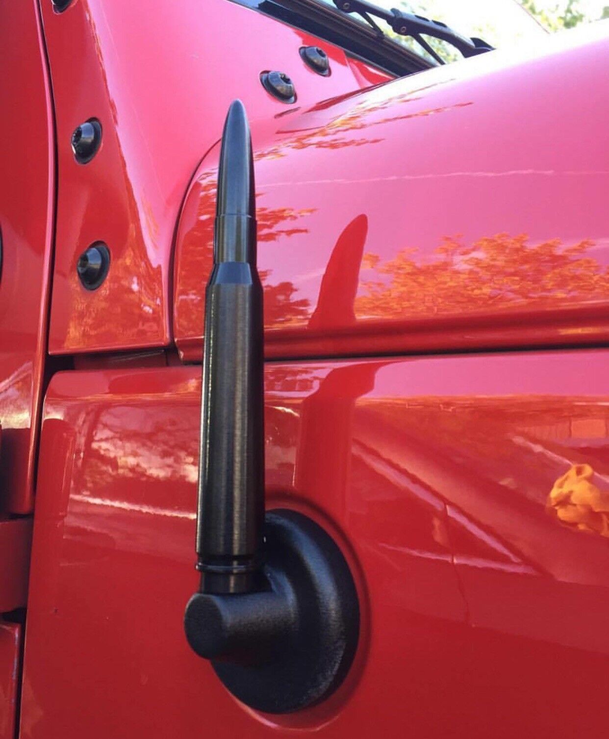 Bullet Antenna For Chevy Silverado 2007 and newer Black 50 Caliber Style
