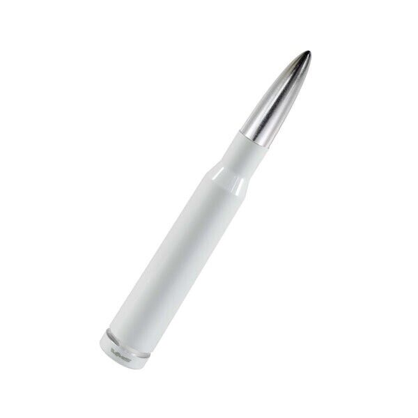 VMS Silver and White Bullet Antenna for Ford Bronco Models with Screw On Antenna