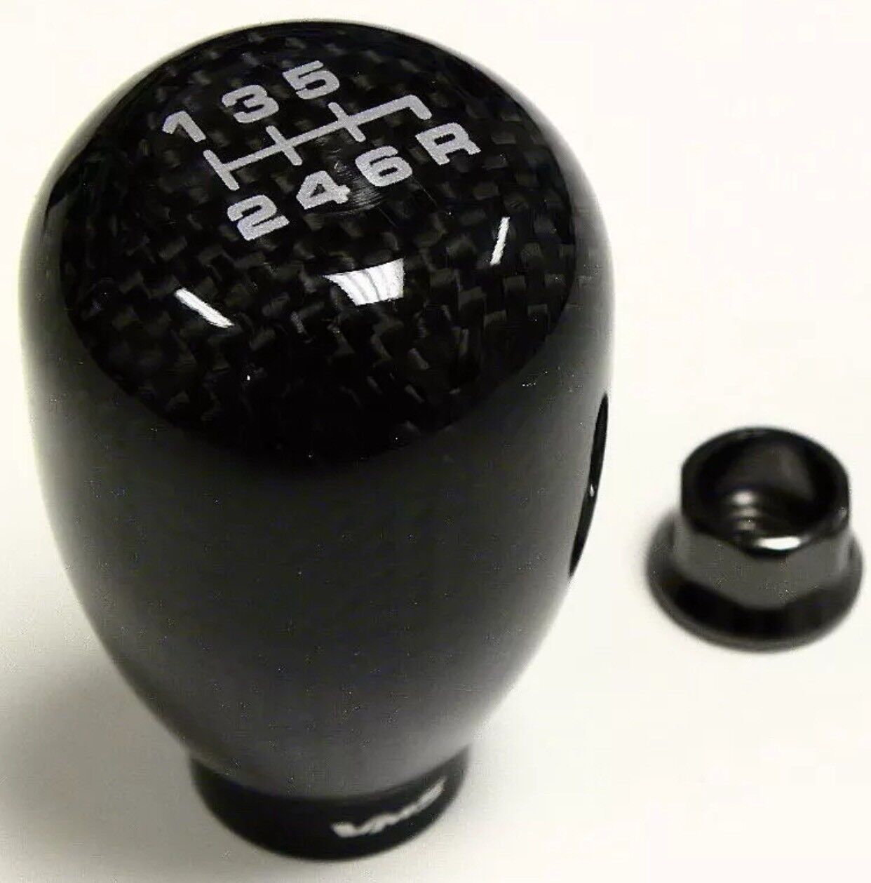 6 SPEED CARBON FIBER SHIFT KNOB FOR MAZDA MITSUBISHI NISS 10x1.25 MANUAL TRANS
