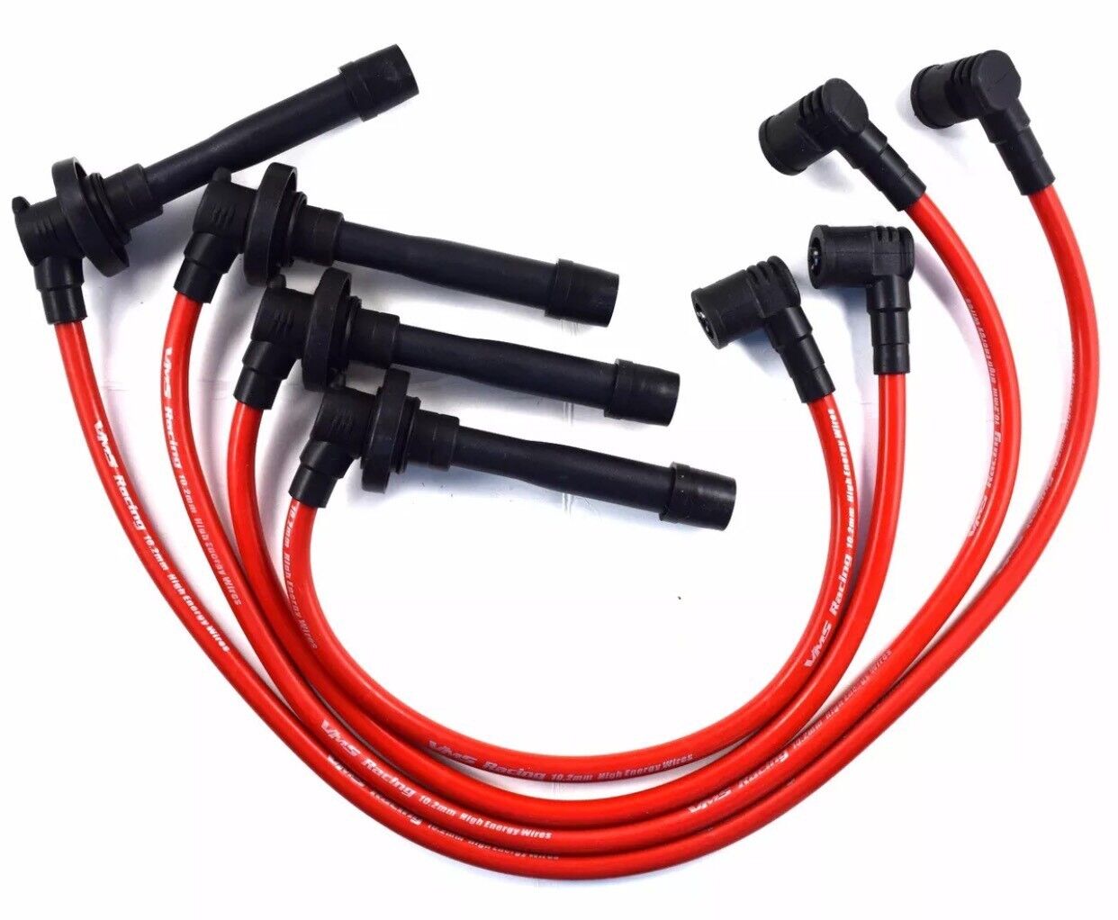 RACING HIGH CONDUCTIVE RED SPARK PLUG WIRES SET FITS 91-99 SENTRA SR20DE 10.2MM