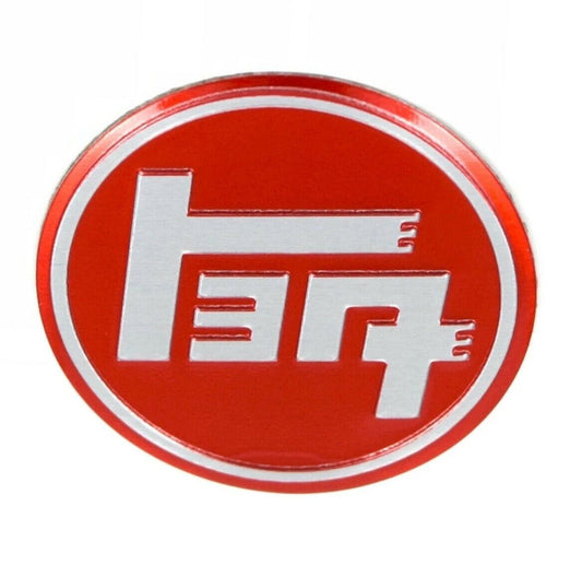 1x Red and Silver Teq Emblem Aluminum 3M Adhesive Badge 37.5MM / 1.48 IN
