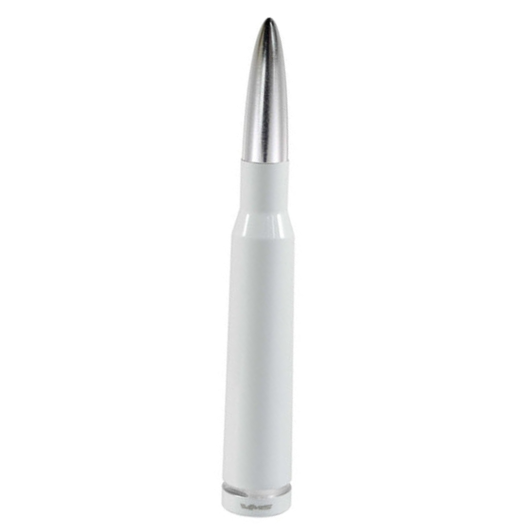 VMS Silver and White Bullet Antenna for Ford Bronco Models with Screw On Antenna