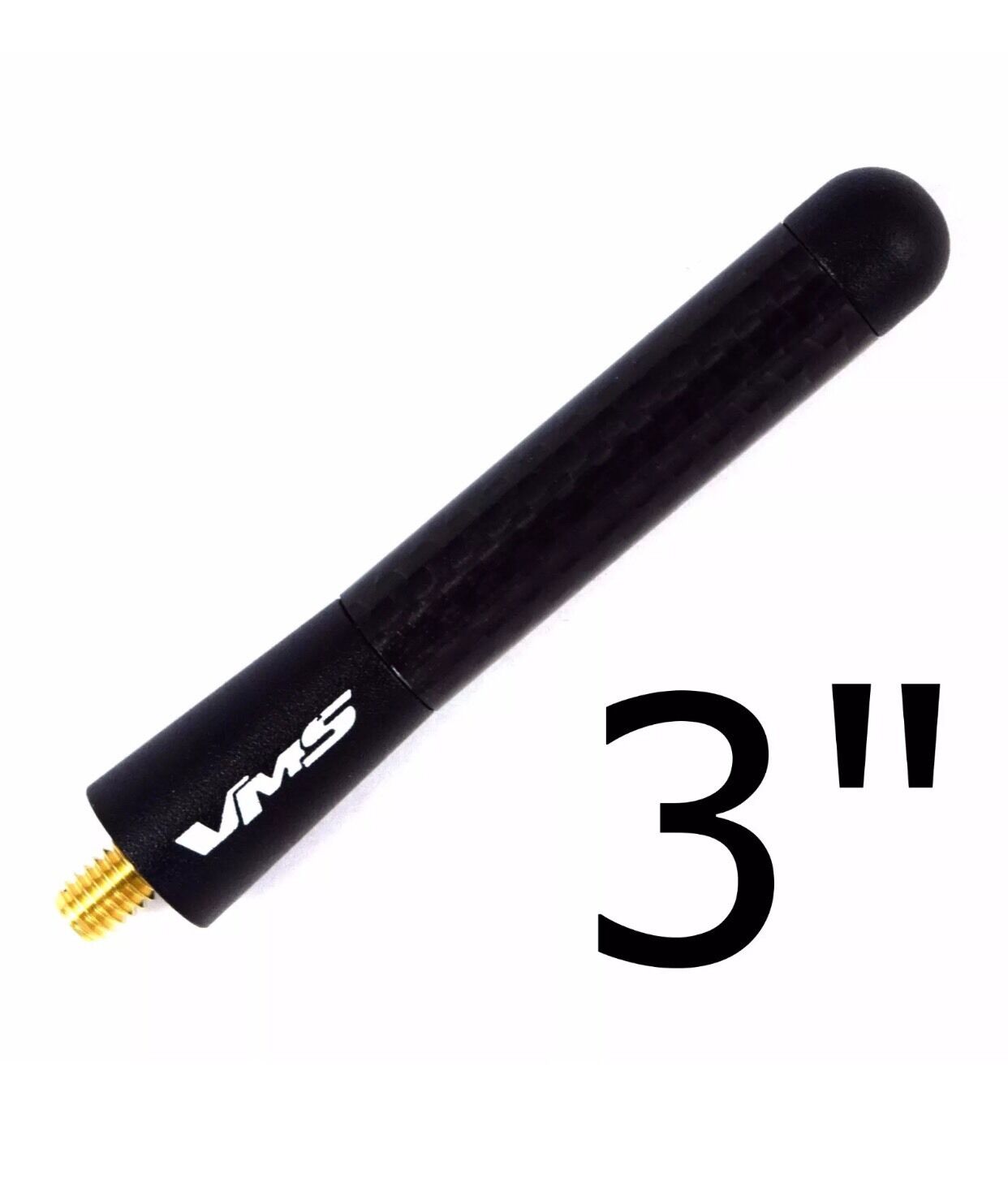 3" CARBON FIBER BLACK STUBBY SCREW IN ANTENNA FOR SCION xD xA iQ tC FR-S