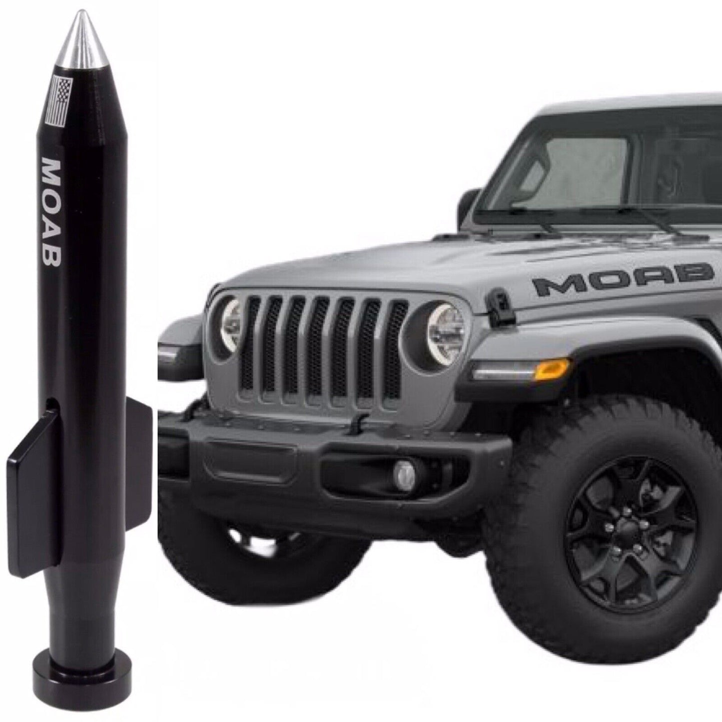 Mother of All Bombs MOAB Bullet Antenna For Jeep Wrangler and Gladiator 2007 20