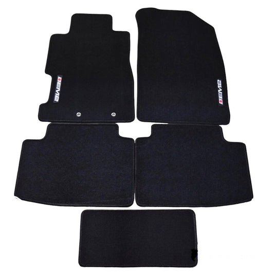 5PC Set Black Floor Mats Carpet Fits 2001 to 2005 Honda Civic EM2