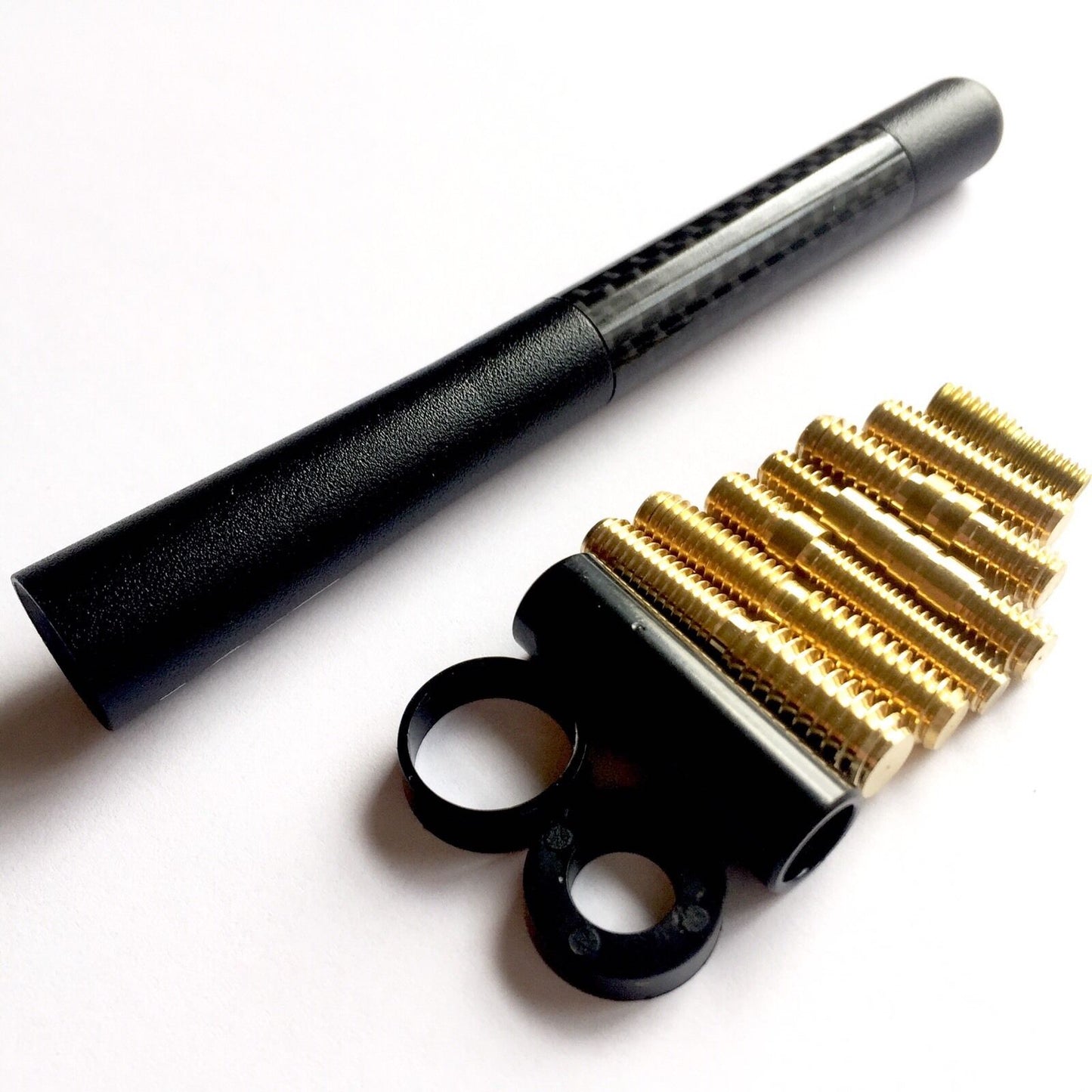 SHORT BLACK ANTENNA FOR YOUR FORD F150 RAPTOR SVT 5" ALUMINUM + CARBON FIBER