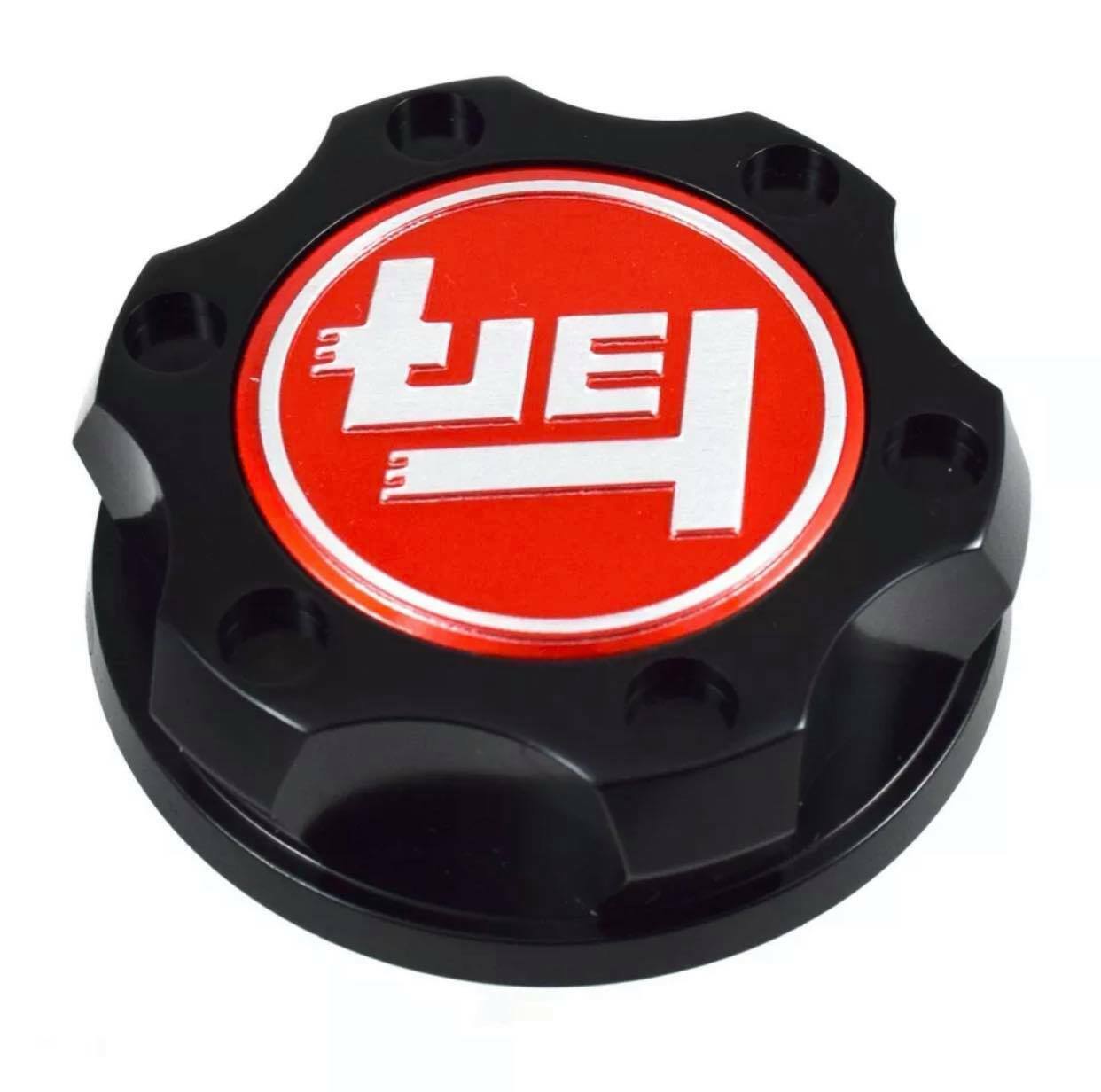 Black Oil Cap Billet Aluminum TEQ Emblem For Toyota Scion Lexus