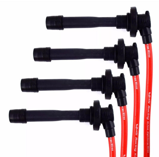 RACING HIGH CONDUCTIVE RED SPARK PLUG WIRES SET FITS 91-99 SENTRA SR20DE 10.2MM