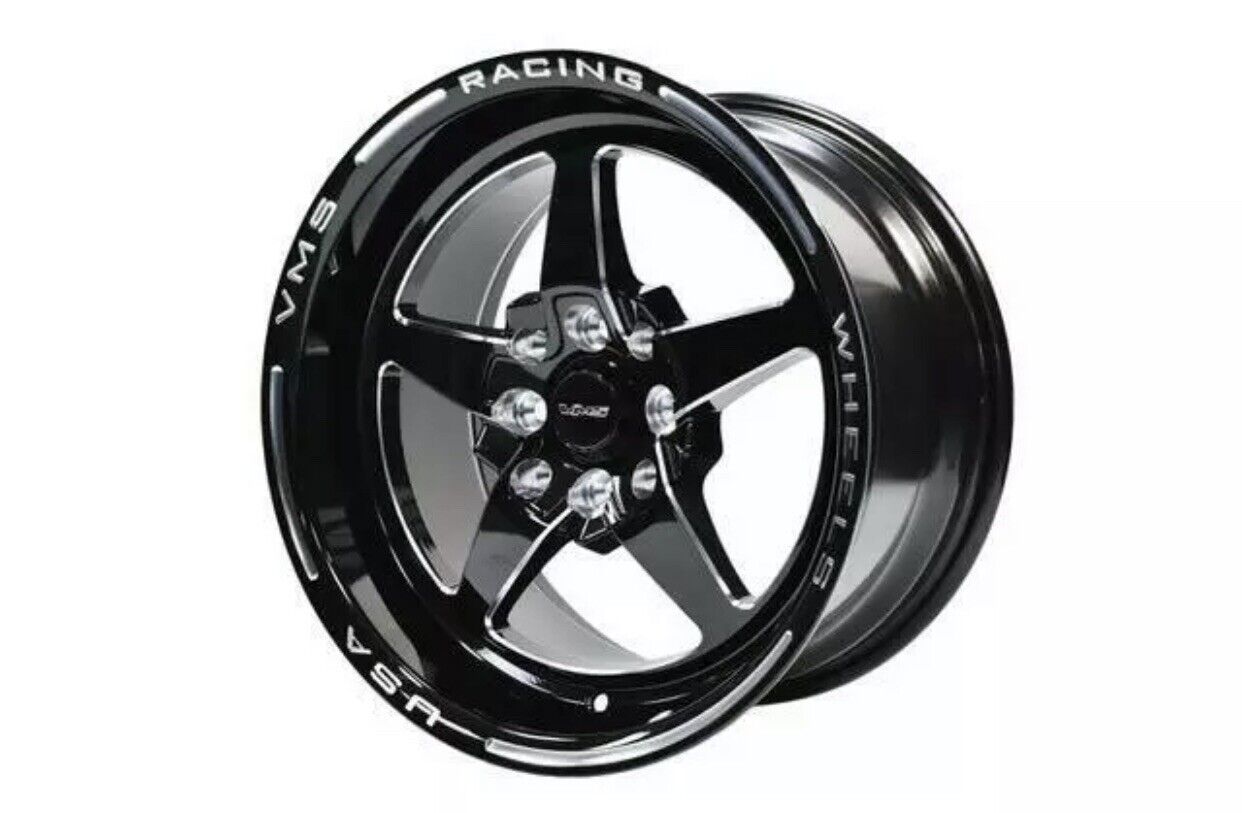 VMS Racing Black Star Street Wheels Rims 15x8 4/100 4/114 ET20 73.1 Set Of 4