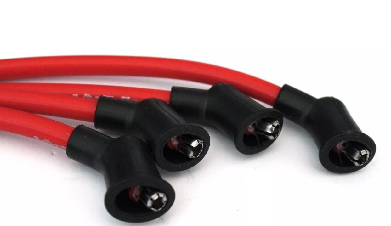 RED SPARK PLUG WIRES SET FOR MAZDA MIATA 1.6 and 1.8 DOHC 1990 TO 2000