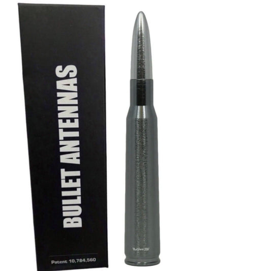 VMS Gunmetal and Silver Bullet Antenna for Ford Bronco F150 F250 Excursion 5.5in