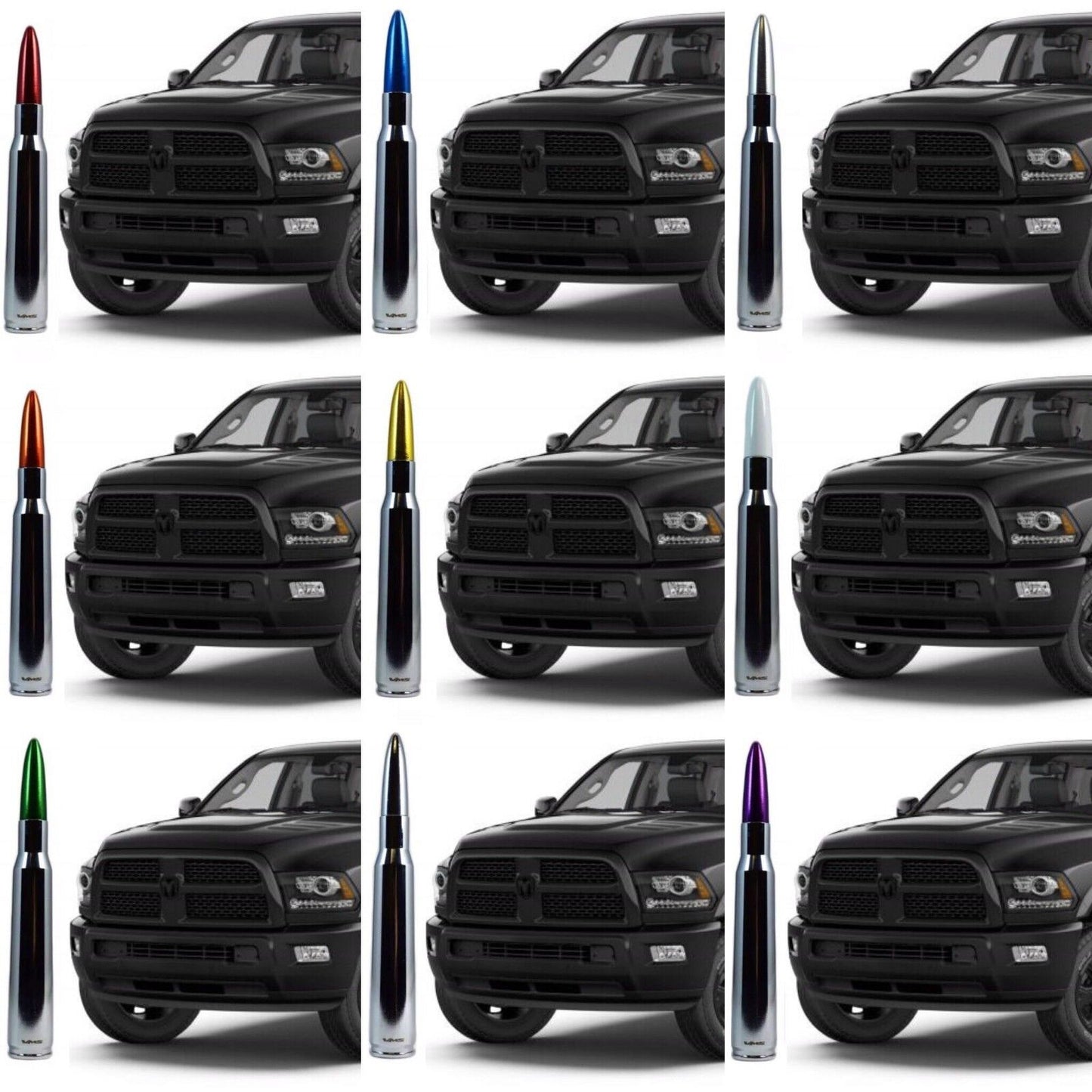 Chrome Bullet Antenna for Dodge Ram All Years All Models 1500 2500 3500 4500 550