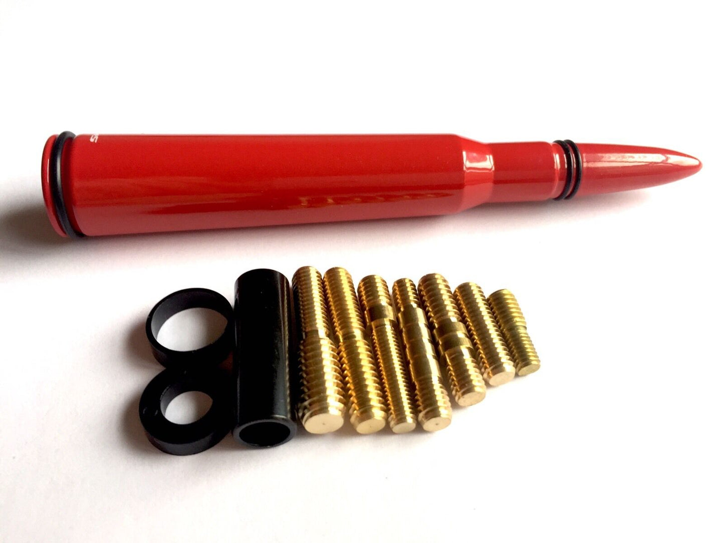 Glossy Red 50 Caliber Bullet Antenna for All Dodge Ram Trucks 5.5 inches Short