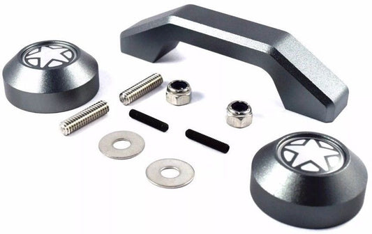 BILLET GUNMETAL ALUMINUM FOOTMAN LOOP FOR JEEP WRANGLER 2007 TO 2018