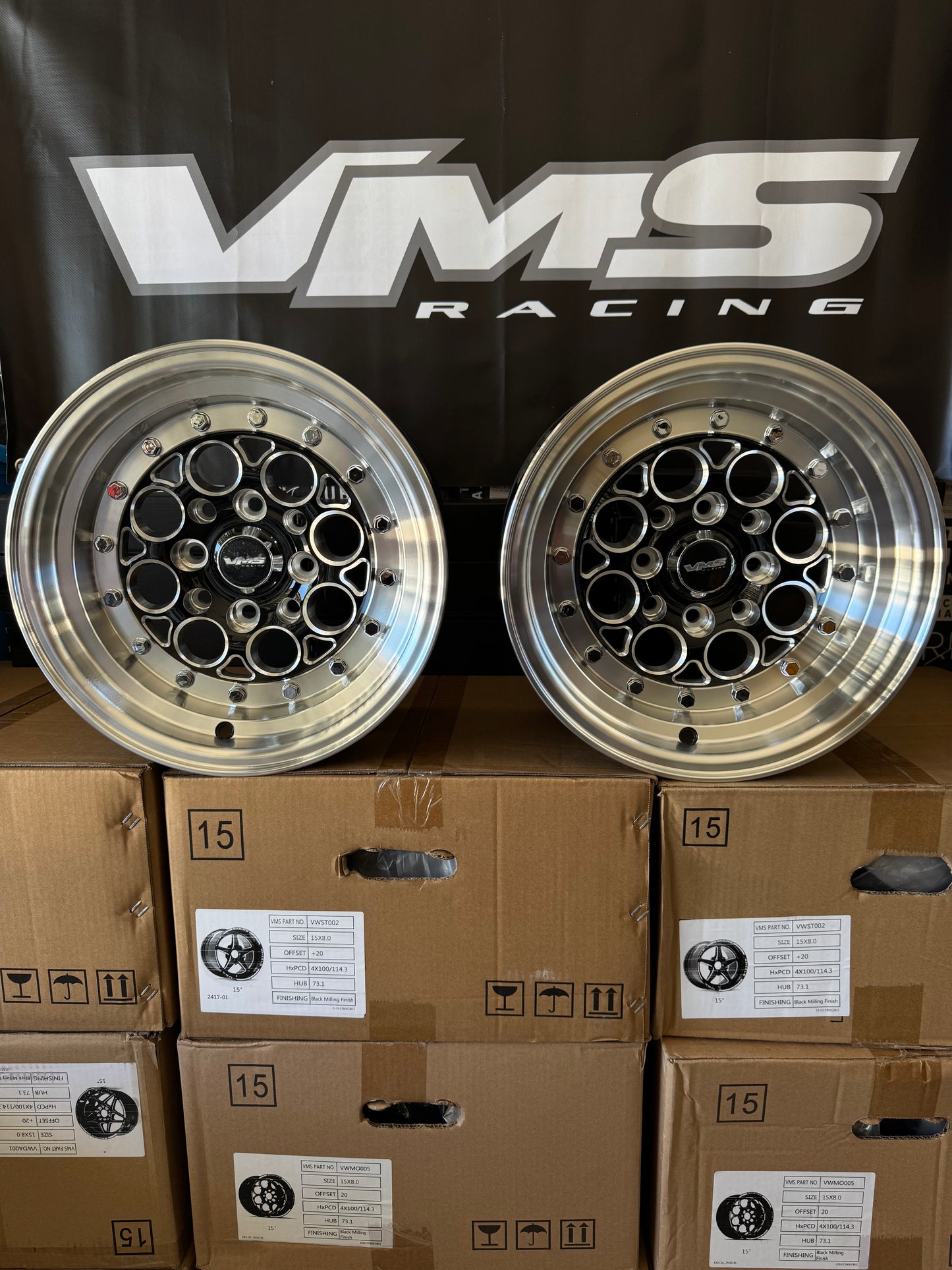 VMS Revolver 13x8 Offset 20 4x100 / 4x114.3 Set Of Two New in Box