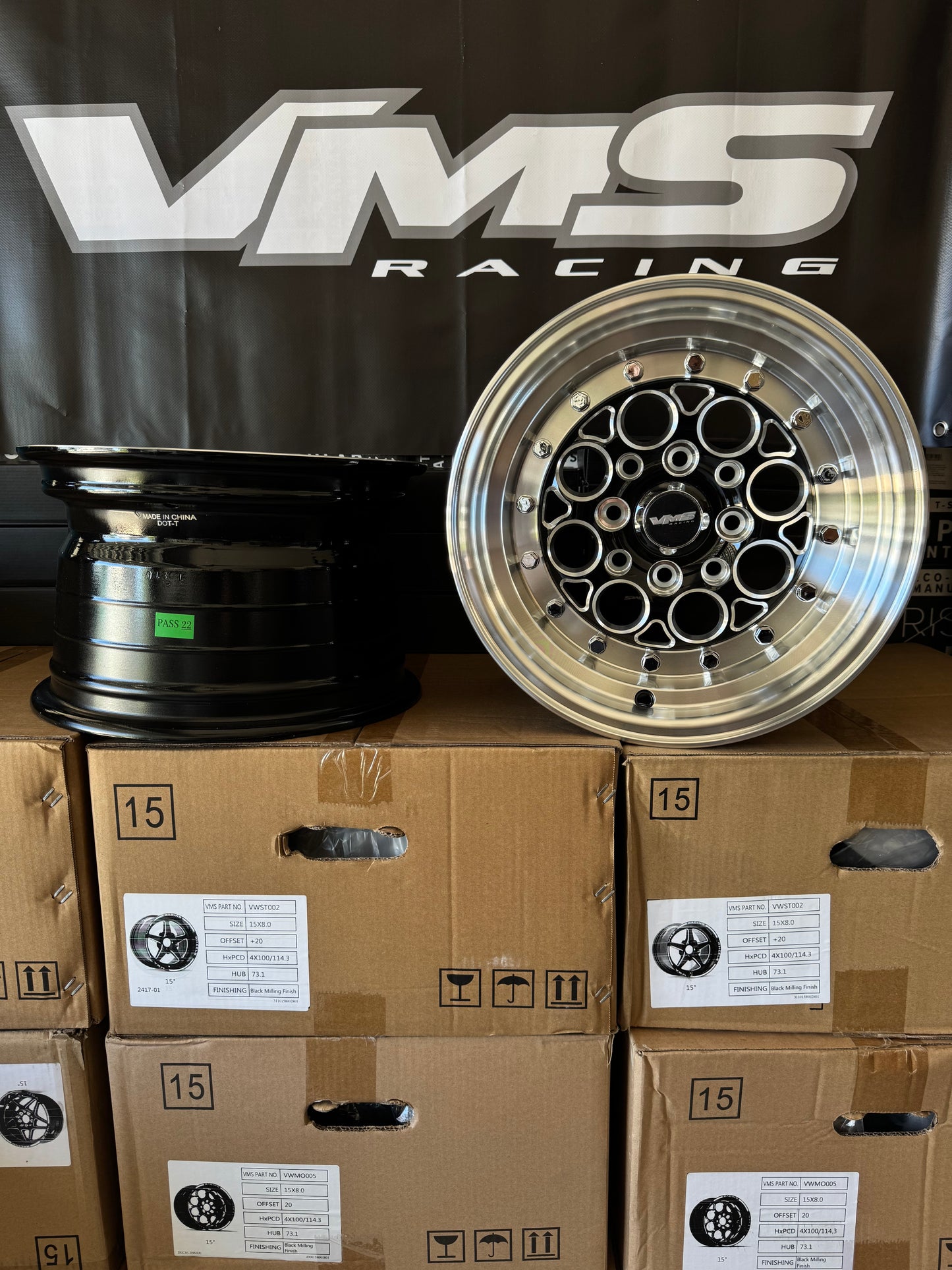 VMS Revolver 13x8 Offset 20 4x100 / 4x114.3 Set Of Two New in Box
