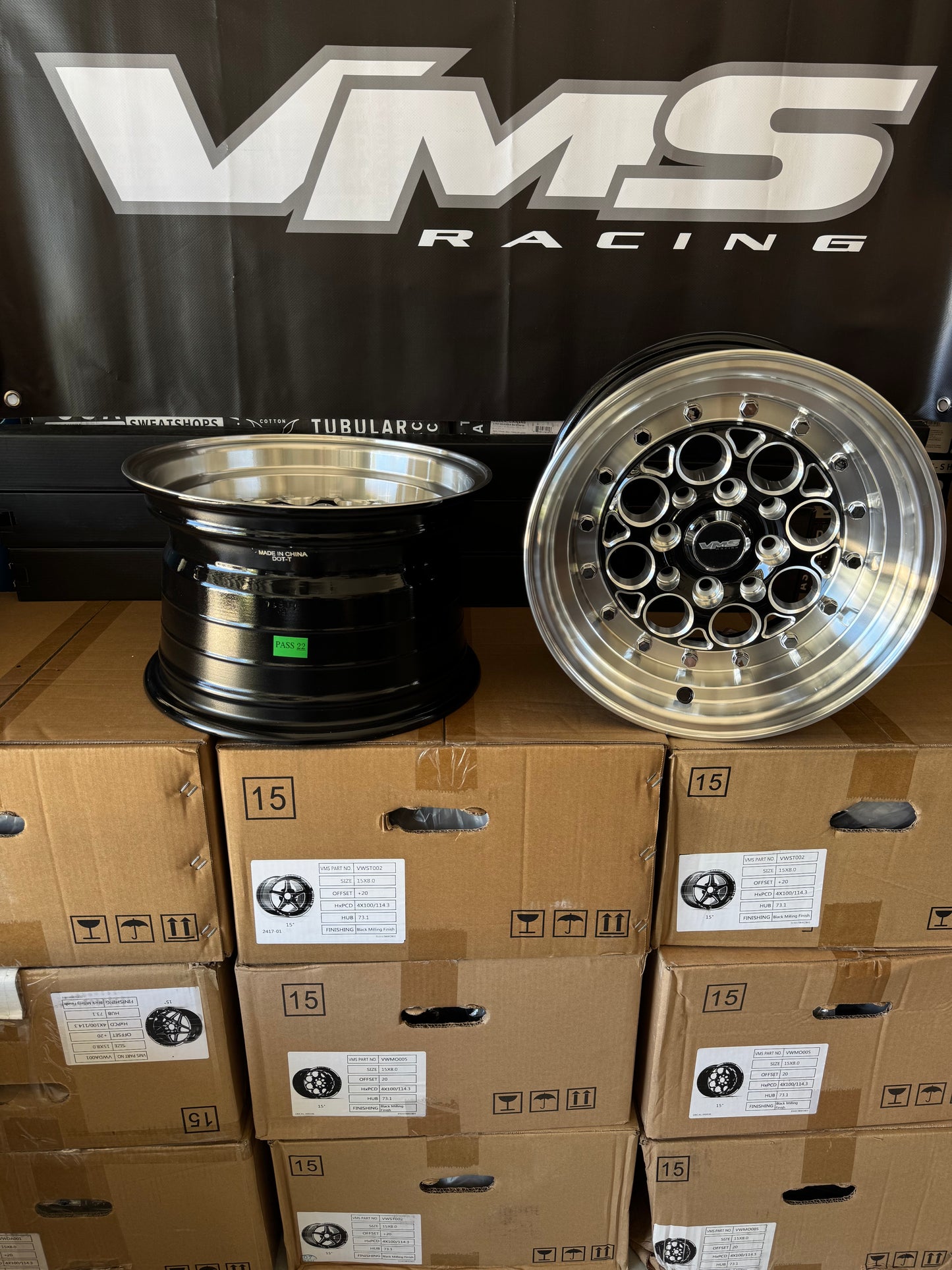 VMS Revolver 13x8 Offset 20 4x100 / 4x114.3 Set Of Two New in Box