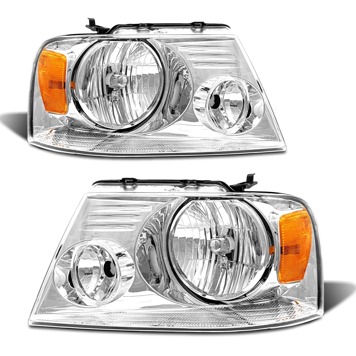 New Stock Chrome Headlights for Ford F150 Fits 2004 to 2008
