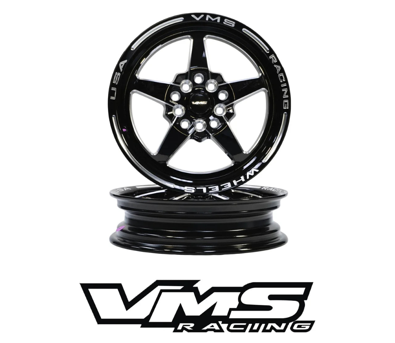 VMS Racing REAR or FRONT DRAG RACE V-STAR 5 LUG WHEEL 15X3.5 5X100/ 5X114.3 5 LUG 10 OFFSET // PART # VWST004