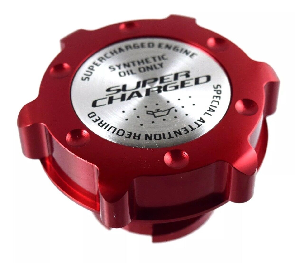 Red Oil Filler Cap with Supercharged Emblem For LS1 LS2 LS3 LS6