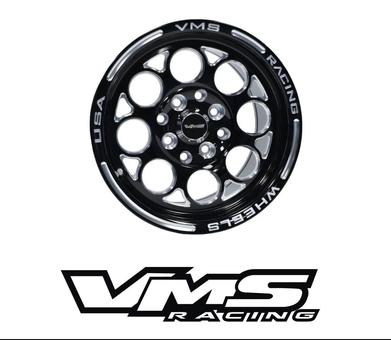 SET OF 2 VMS RACING MODULO 15X8 WHEELS 5X100 5x114.3 ET20 PAIR BACKSPACE 5.3”