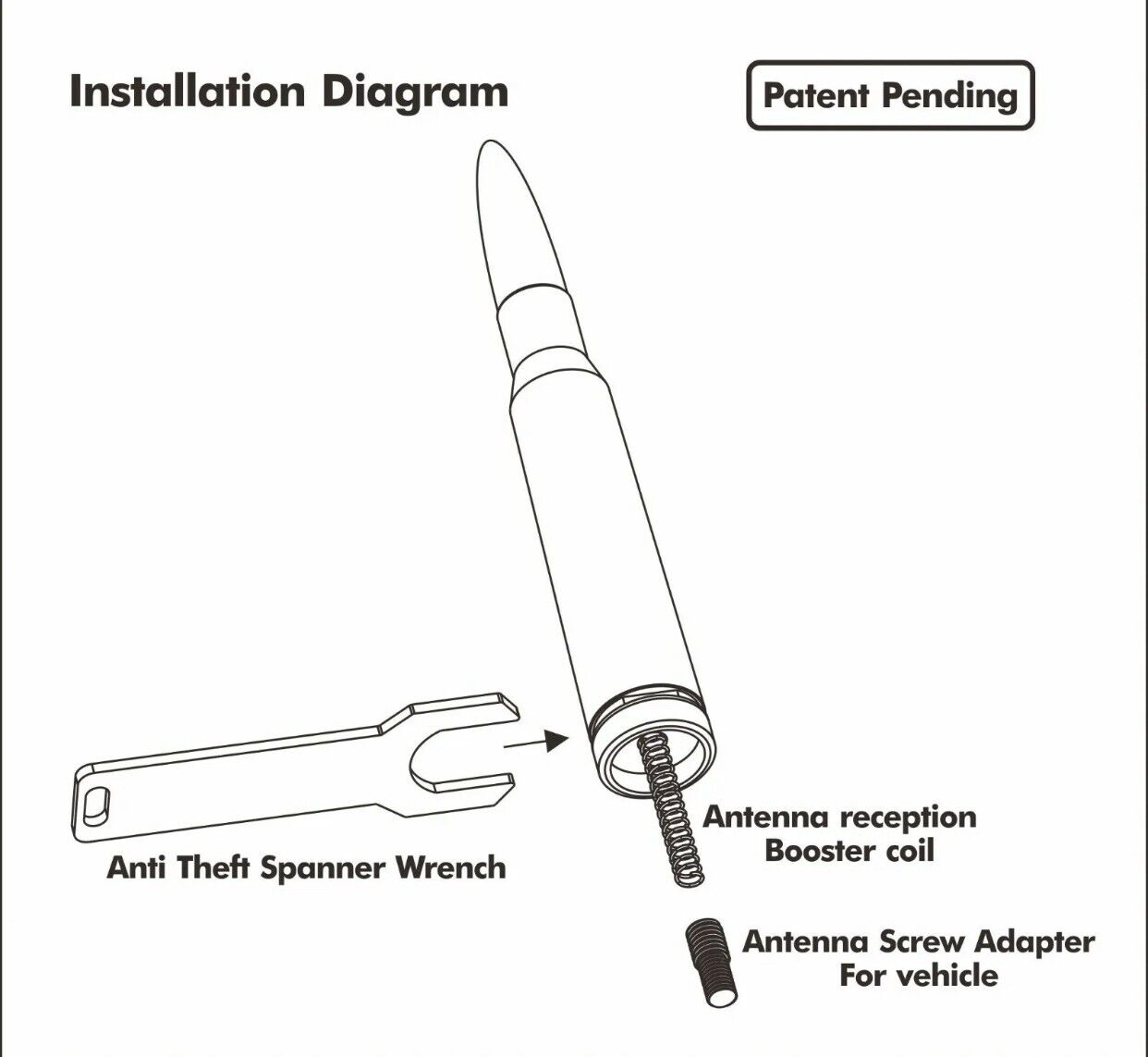 Red Bullet Antenna For Ford F150 F250 F350 All Years and Models