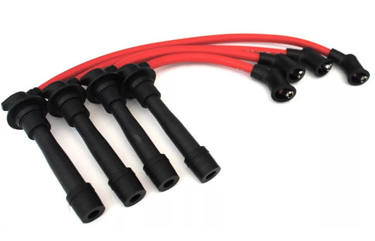 RED SPARK PLUG WIRES SET FOR MAZDA MIATA 1.6 and 1.8 DOHC 1990 TO 2000