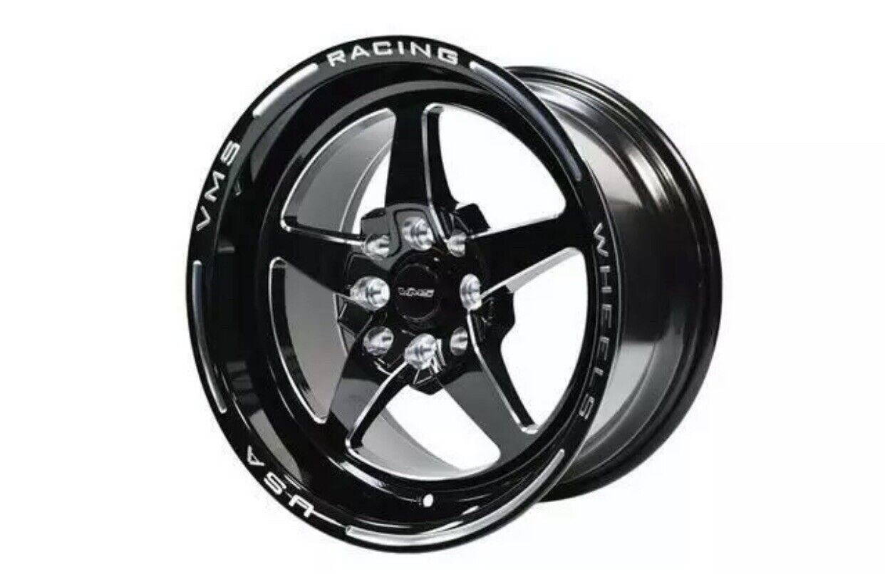 VMS Racing Black Star Street Wheels Rims 15x8 4/100 4/114 ET20 73.1 Set Of 4