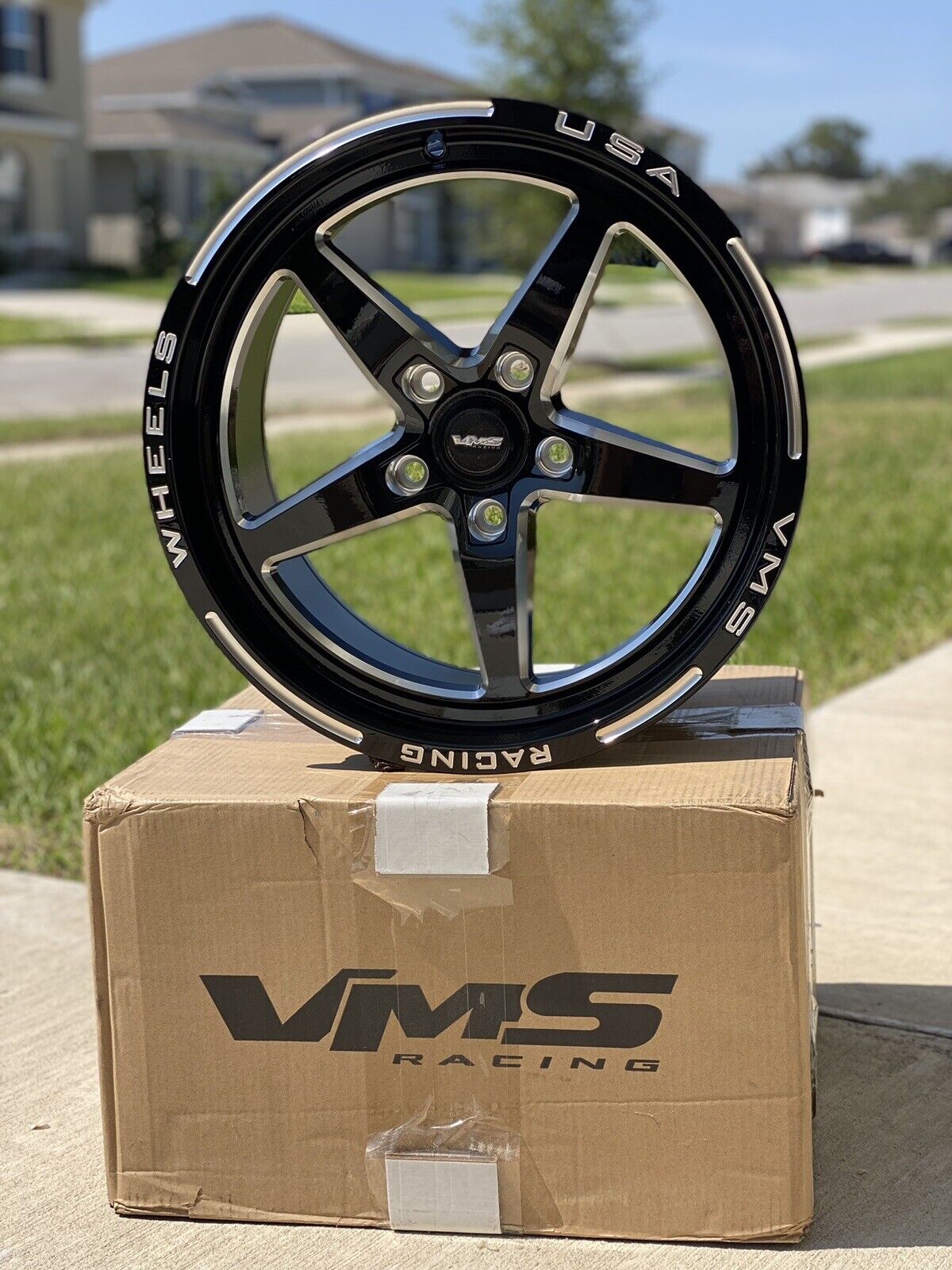 ONE VMS Star 5 Spoke 17x10 (54ET) 5x114.3 Drag Racing Wheel For 05 to 20 Mustang