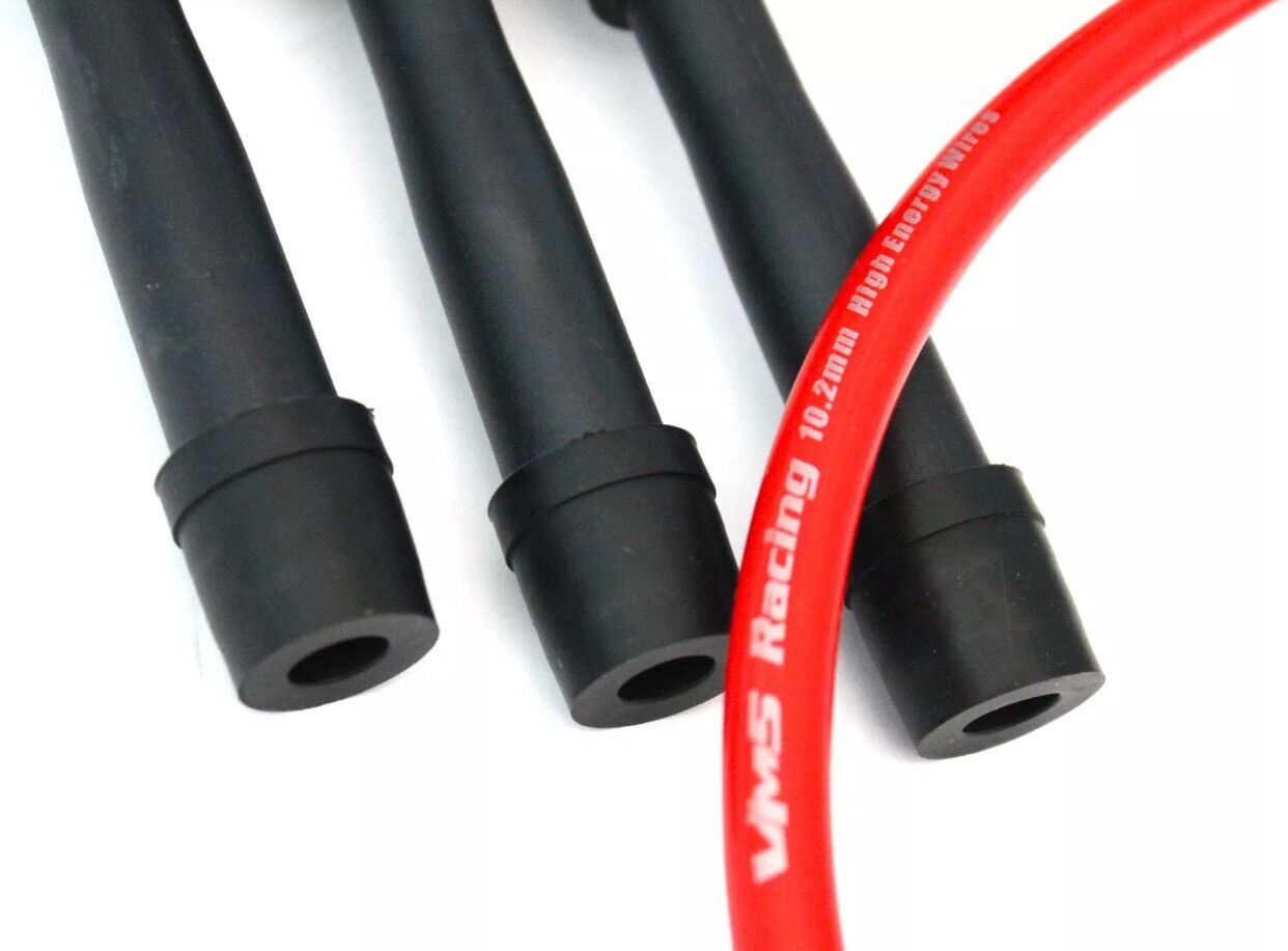 RED SPARK PLUG WIRES SET FOR MAZDA MIATA 1.6 and 1.8 DOHC 1990 TO 2000