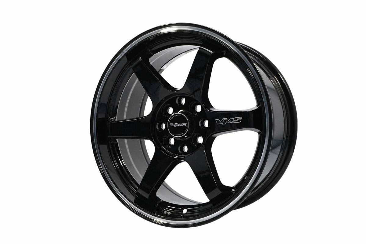 VMS Racing 15X7 4X100/114.3 Offset 30 Gloss Black Milling Finish Set of 2 Wheels