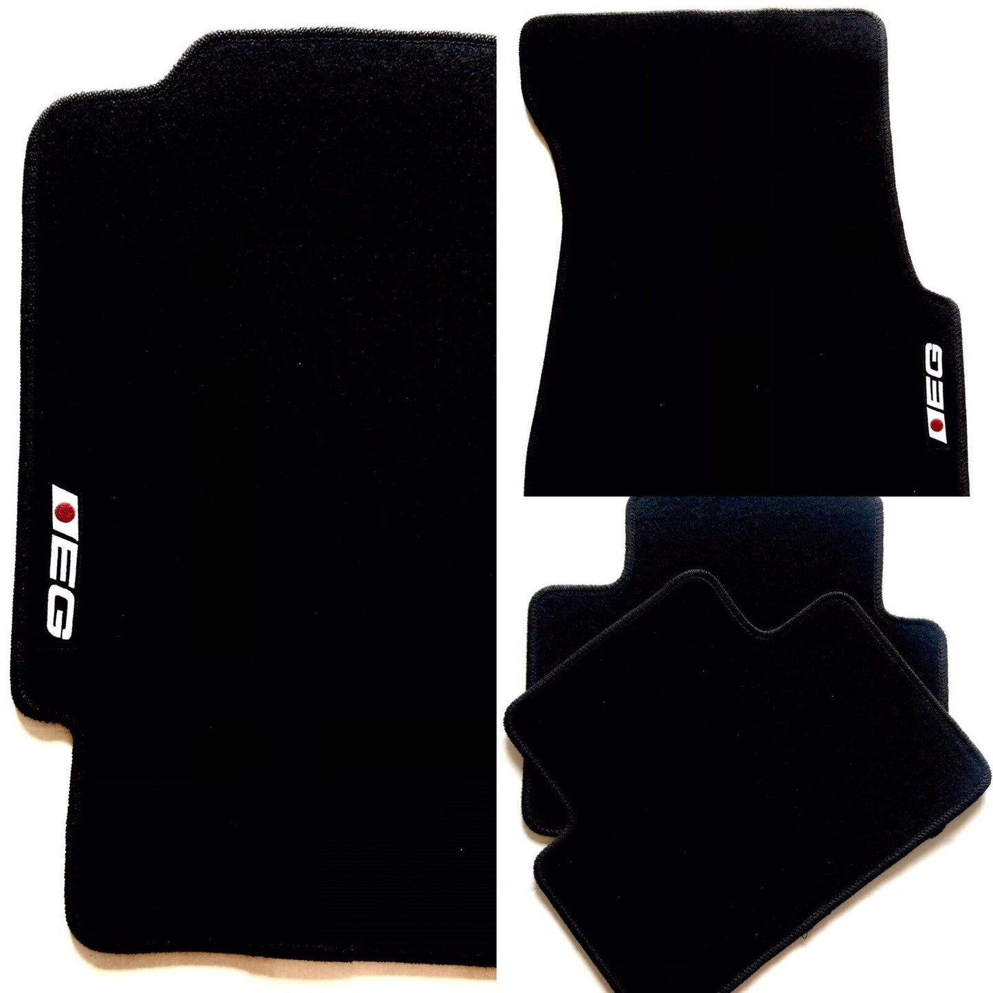 Black Floor Mats with EG Logo for Honda Civic 1992 thru 1995 Coupe Sedan Hatch